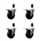 Service Caster 4'' Soft Rubber Swivel 1-3/8'' Expanding Stem Caster Set Total Lock Brake, 4PK SCC-EXTTL20S414-SRS-138-4 - alternate 1